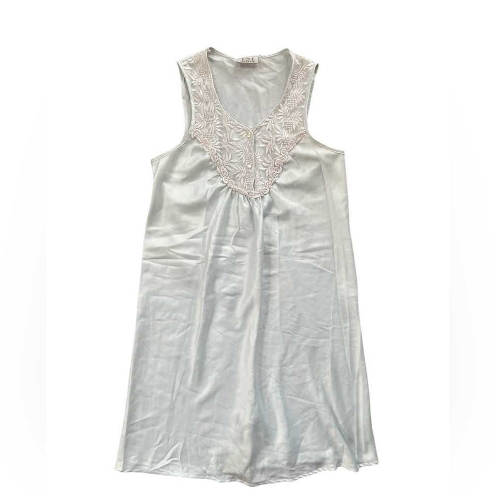 Elegant Vintage Y2K FM Lingerie Satin Embroidered Fairy Knee Length Slip Dress